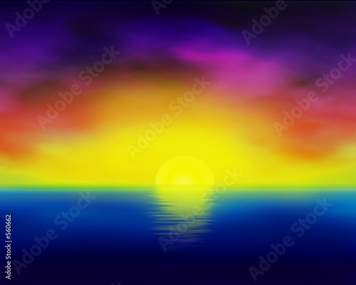Fototapeta Naklejka Na Ścianę i Meble -  rendered sunset