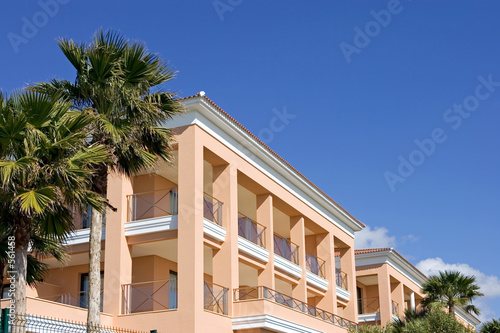 clean lines of luxury hotel on spanish beach photo