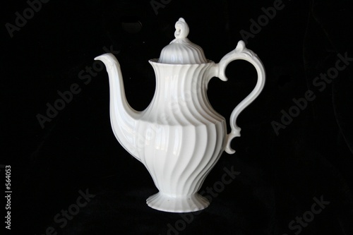 fancy white teapot