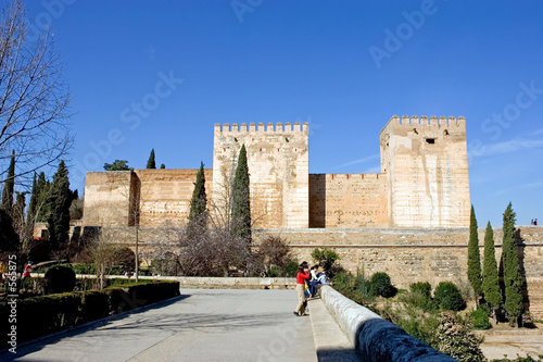 ancient architecture in the alhambra palace in spain