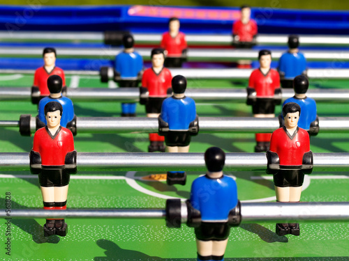 tabletop football with shadows