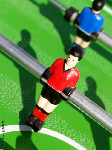 tabletop football with shadows