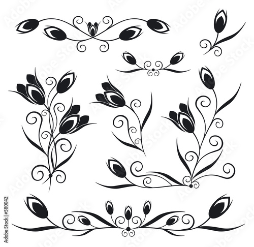 Fototapeta Naklejka Na Ścianę i Meble -  elements for design (tulip, bud, vase, bouquet)