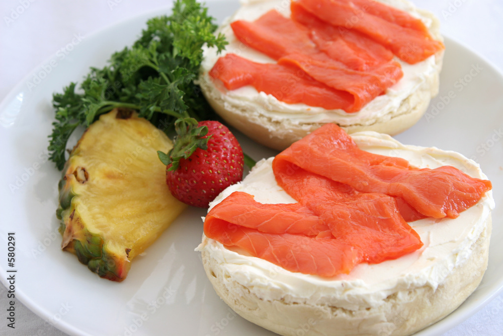 Foto bagel & lox closeup
