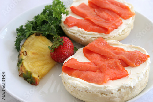 Foto bagel & lox closeup