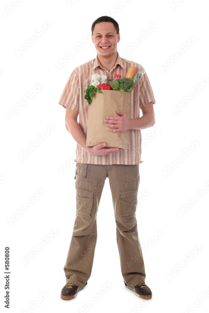 Fototapeta premium man holding shopping bag
