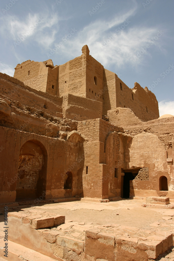 View of abandoned fort against cloudy sky