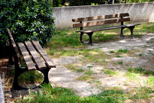 Billede på lærred two benches
