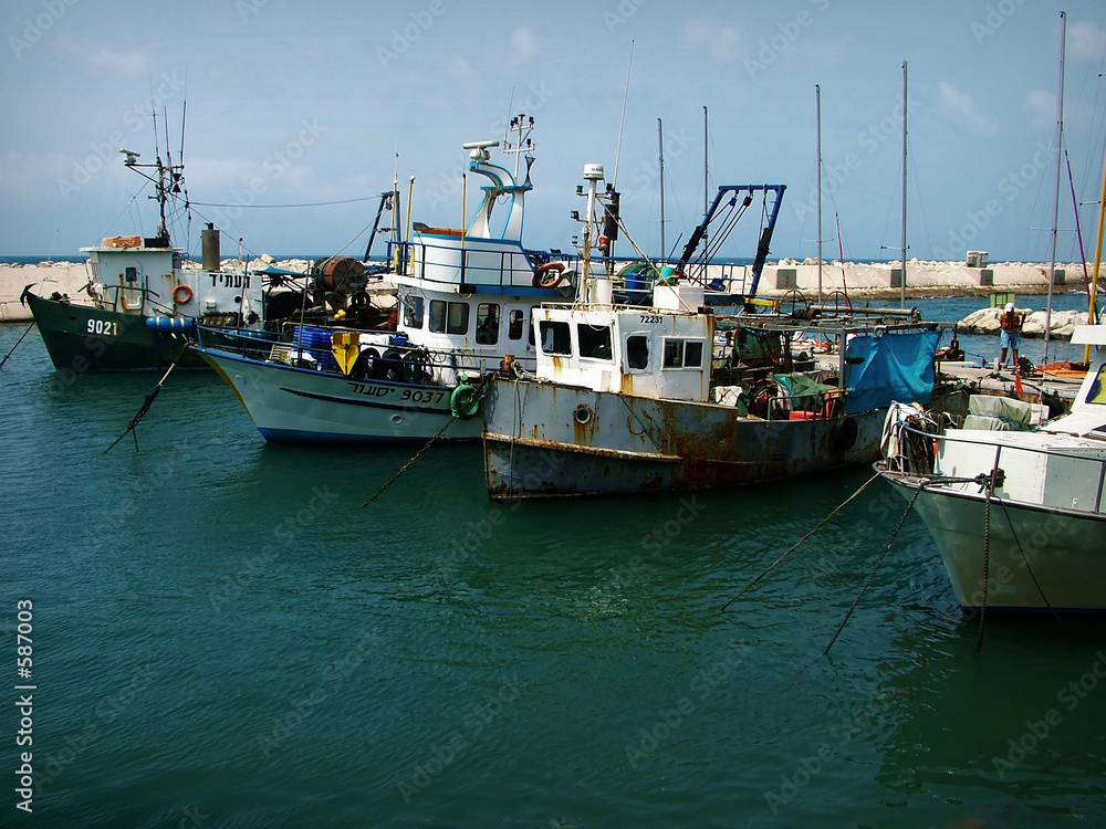 fishing trawlers, jaffa , israel