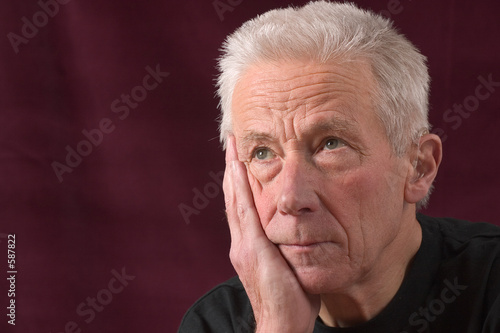 senior man looking serious