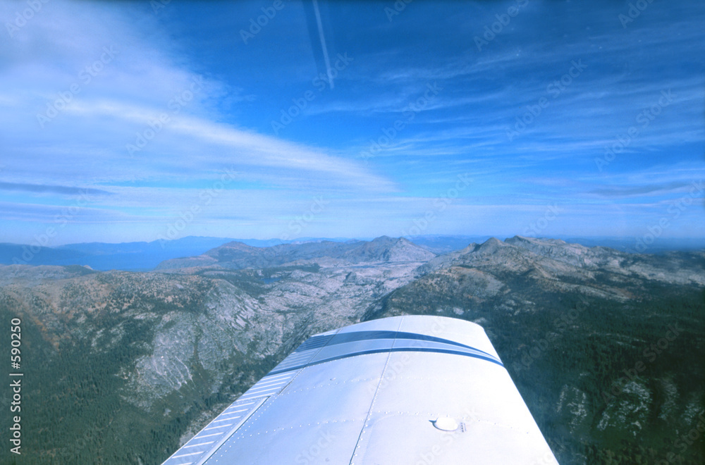 california sierras from light plane