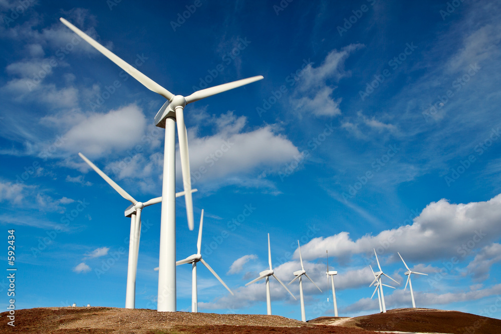 wind turbines farm - obrazy, fototapety, plakaty 