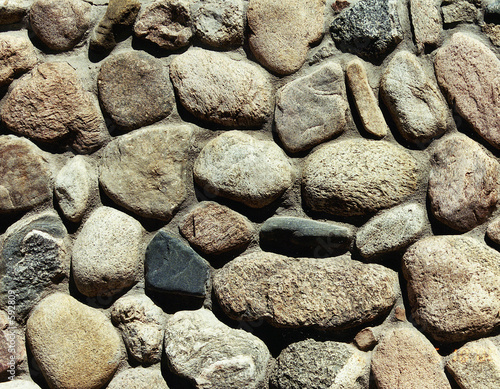 river rock wall