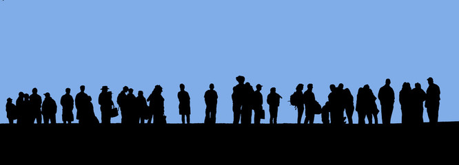 people in line silhouette