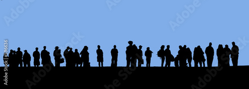 people in line silhouette