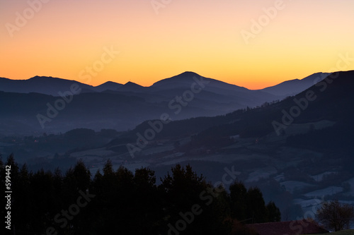 sunrise over the fog