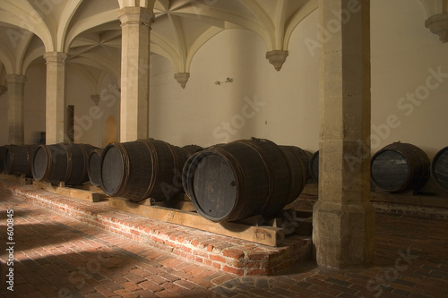wine casks in cellar