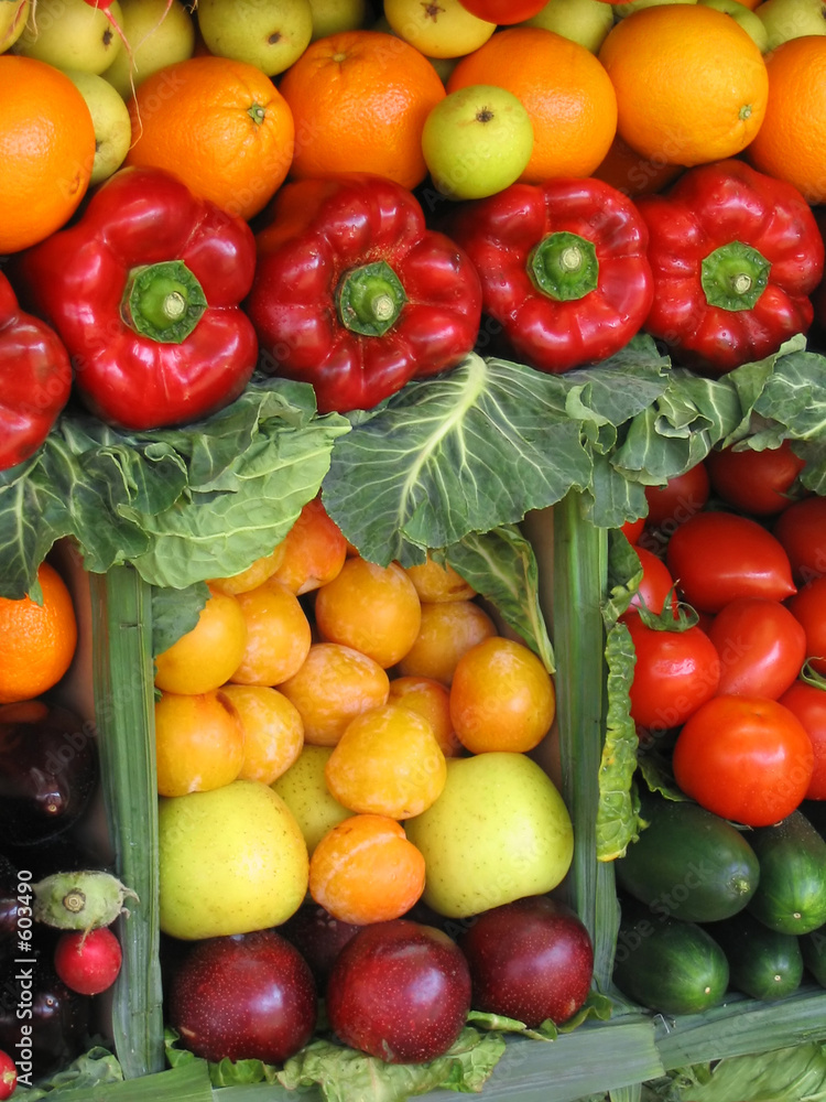 Naklejka kolorowe warzywa i owoce