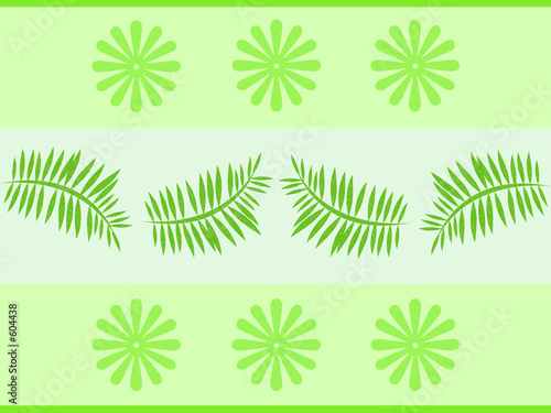 green leaves floral pattern