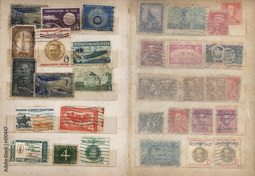 stamp album pages set