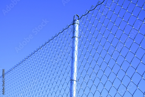 mesh fence with a post