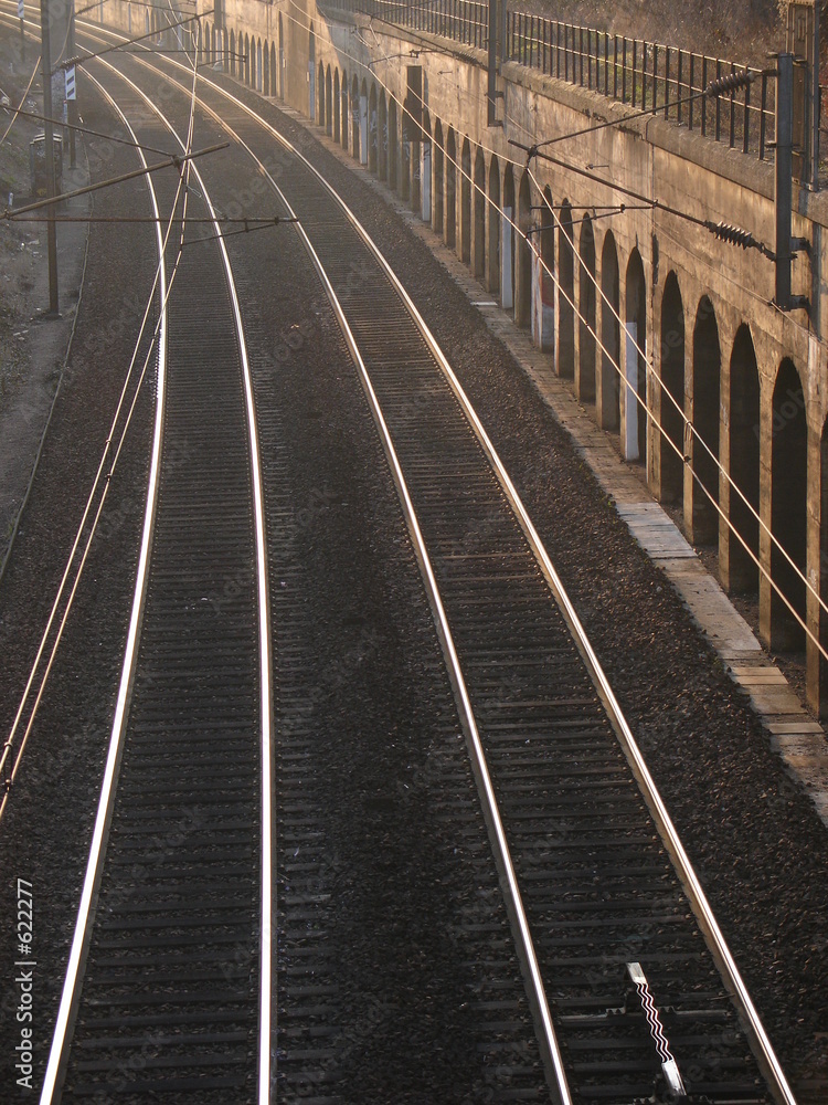 Naklejka premium voie ferrée à bois-colombes