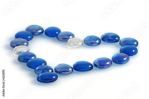 Blue glass bead heart