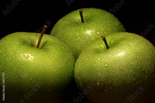 three green apples