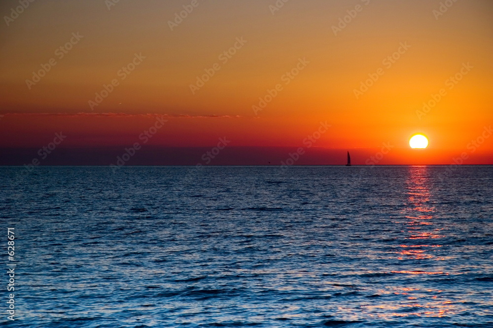 Fototapeta premium sunset sailboat