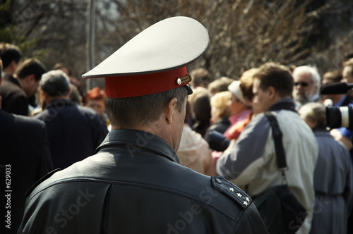 policeman on the mass-meeting