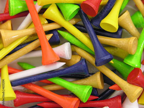 colorful golf tees