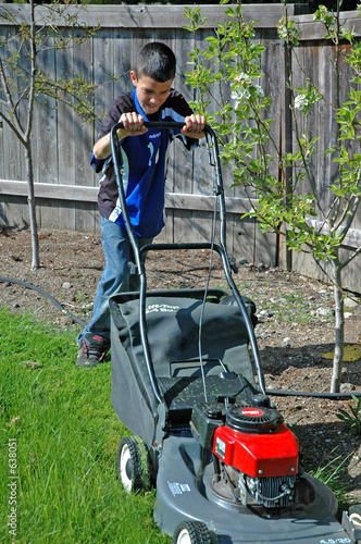 mowing the lawn
