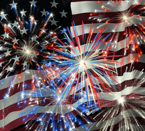 fireworks over us flag 2