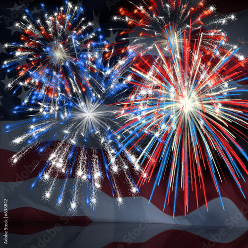 fireworks over us flag 3