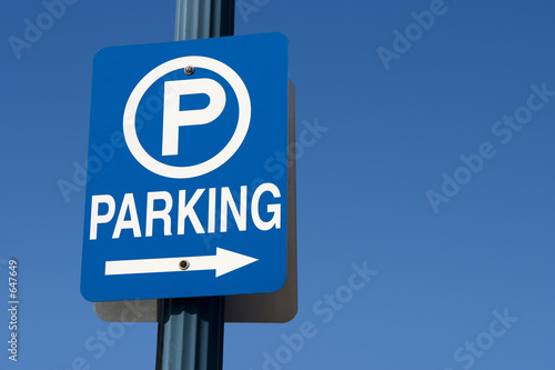 blue parking sign