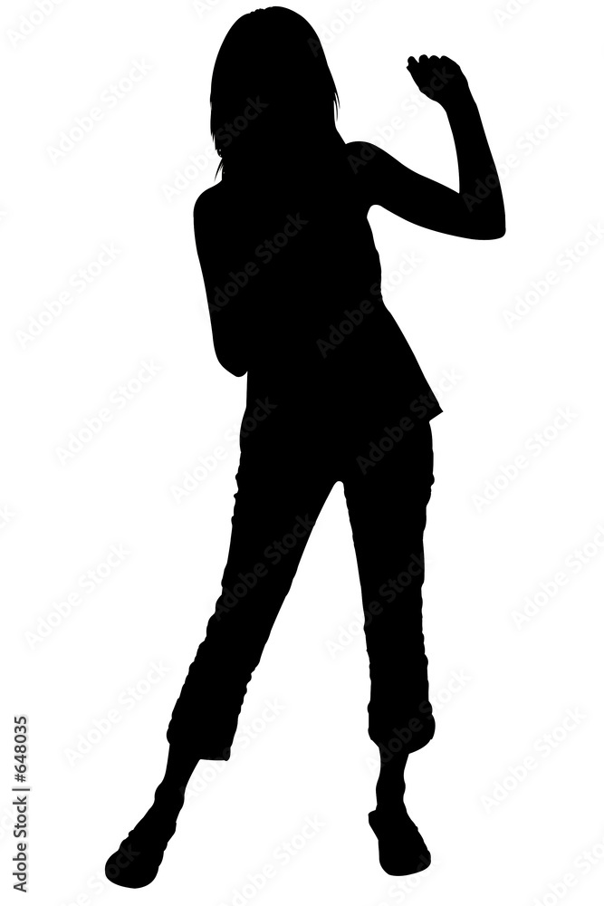silhouette with clipping path of woman dancing