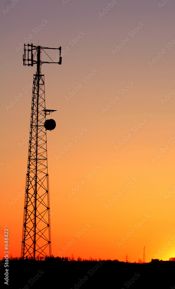 cell phone tower silhouette
