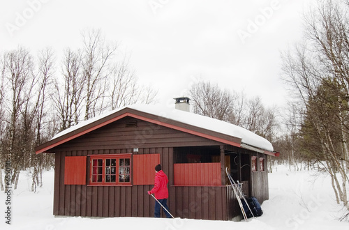 winter cabin photo