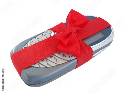 handy mit roter schleife