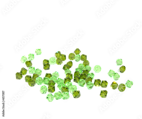 green crystal beads