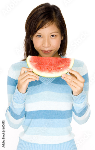 eating melon