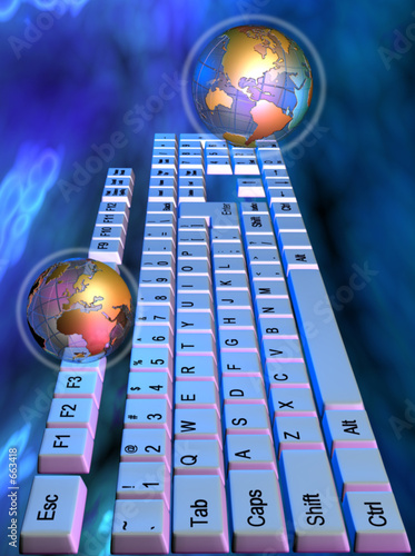 keyboard and globe