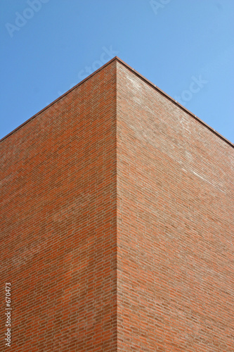 corner of modern brick building
