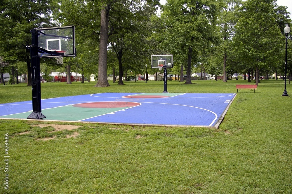 Naklejka premium blue basketball court
