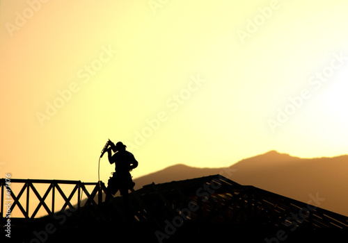construction worker silhouette