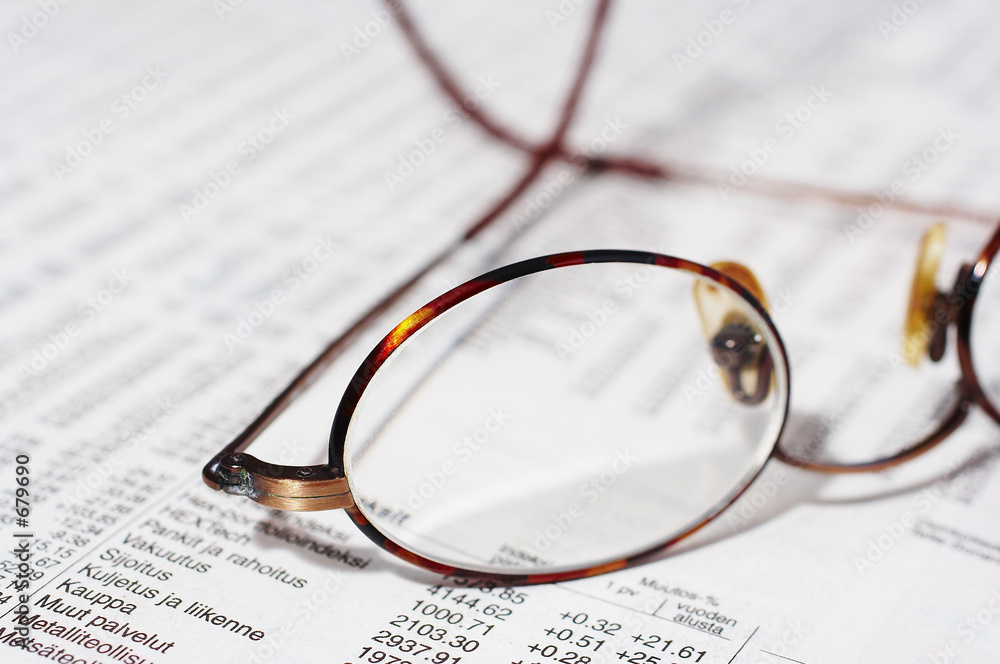eyeglasses on stocks