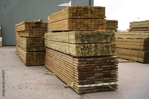 Canvas Print stacks of sawn wood