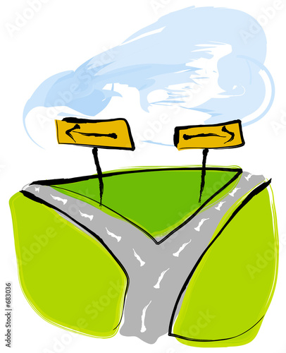 two paths leading in different directions