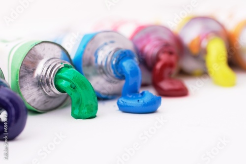 colorful paint tubes