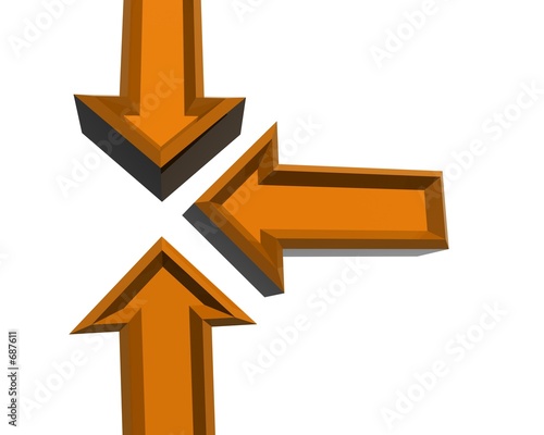 three 3d arrows